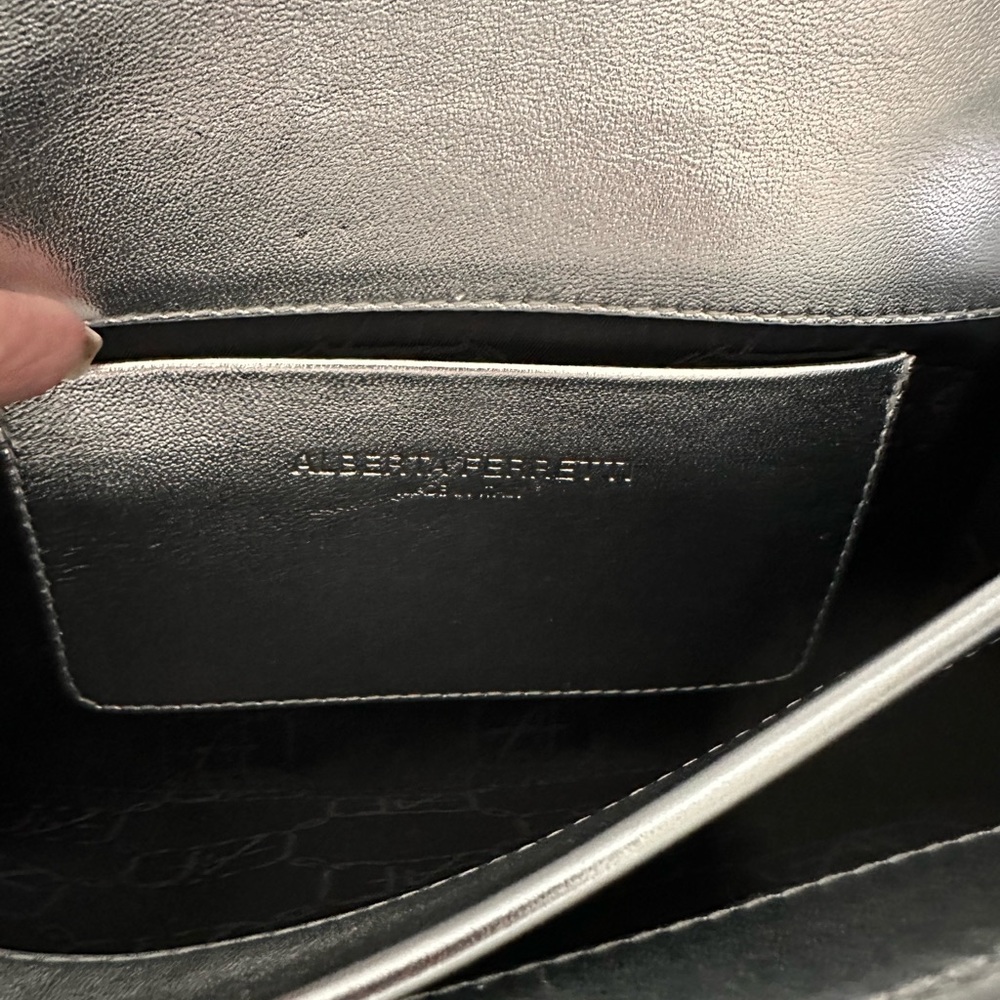 Alberta Ferretti Silver Crystal Embellished Chain Crossbody - Picture 5 of 10